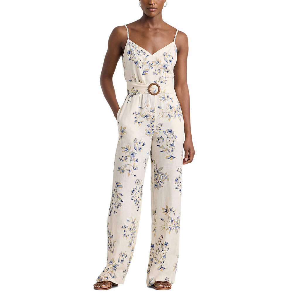 Lauren Ralph Lauren Floral Linen Belted Wide Leg Jumpsuit Jarrolds Norwich